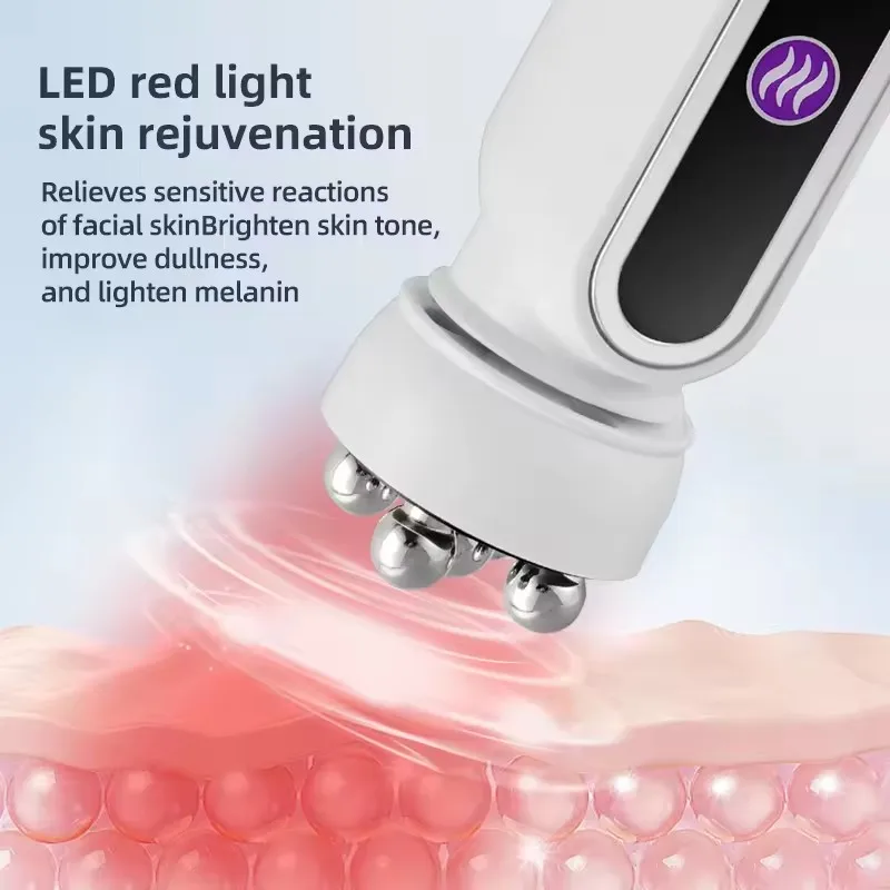 New Facial Roller Massager EMS LED Phototherapy Rotary Massage Heating Introduction For Fine Pores Reduction Fine Lines - view 3