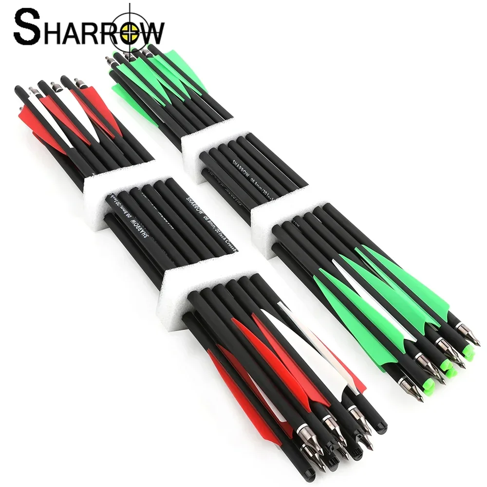 

Archery 12pcs Mixed Carbon Arrow 16/17/18/20/22inch ID 7.6mm OD 8.8mm 4'' Shield Rubber Feather for Hunting Shooting Accessories