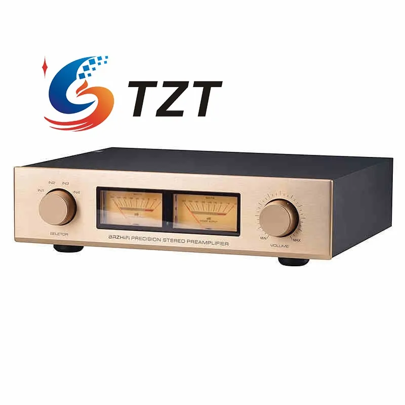 TZT C-245 Yellow VU Meter Version/C-245 PRO Fully Balanced Remote Control Audio Power Amplifier Replacement for Accuphase C245