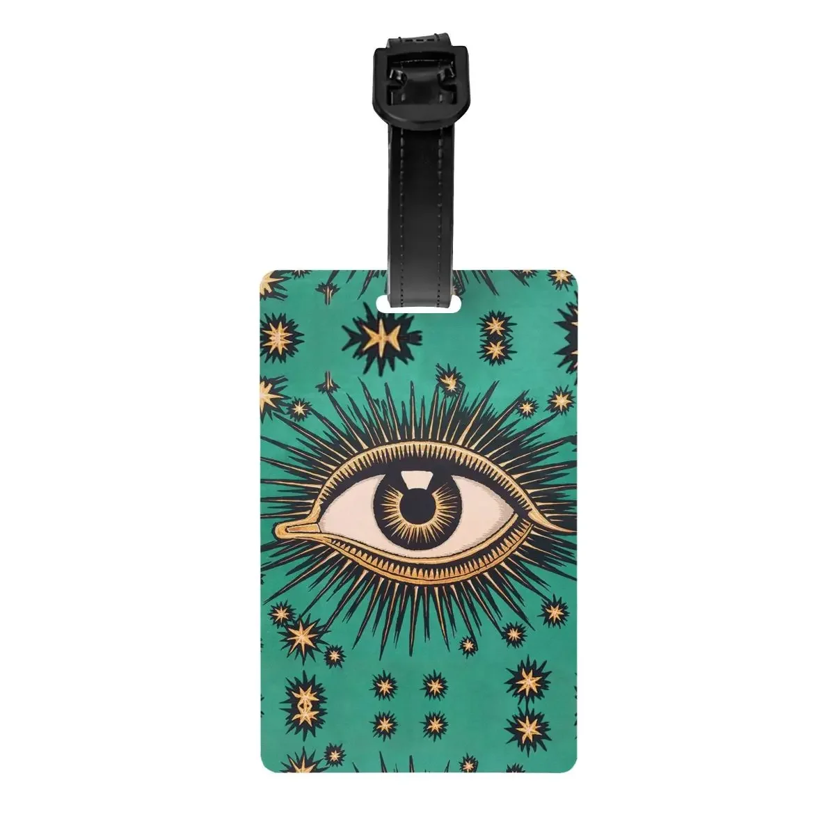 

Custom All Seeing Eye Art Luggage Tag With Name Card Evil Mystic Eyes Privacy Cover ID Label for Travel Bag Suitcase