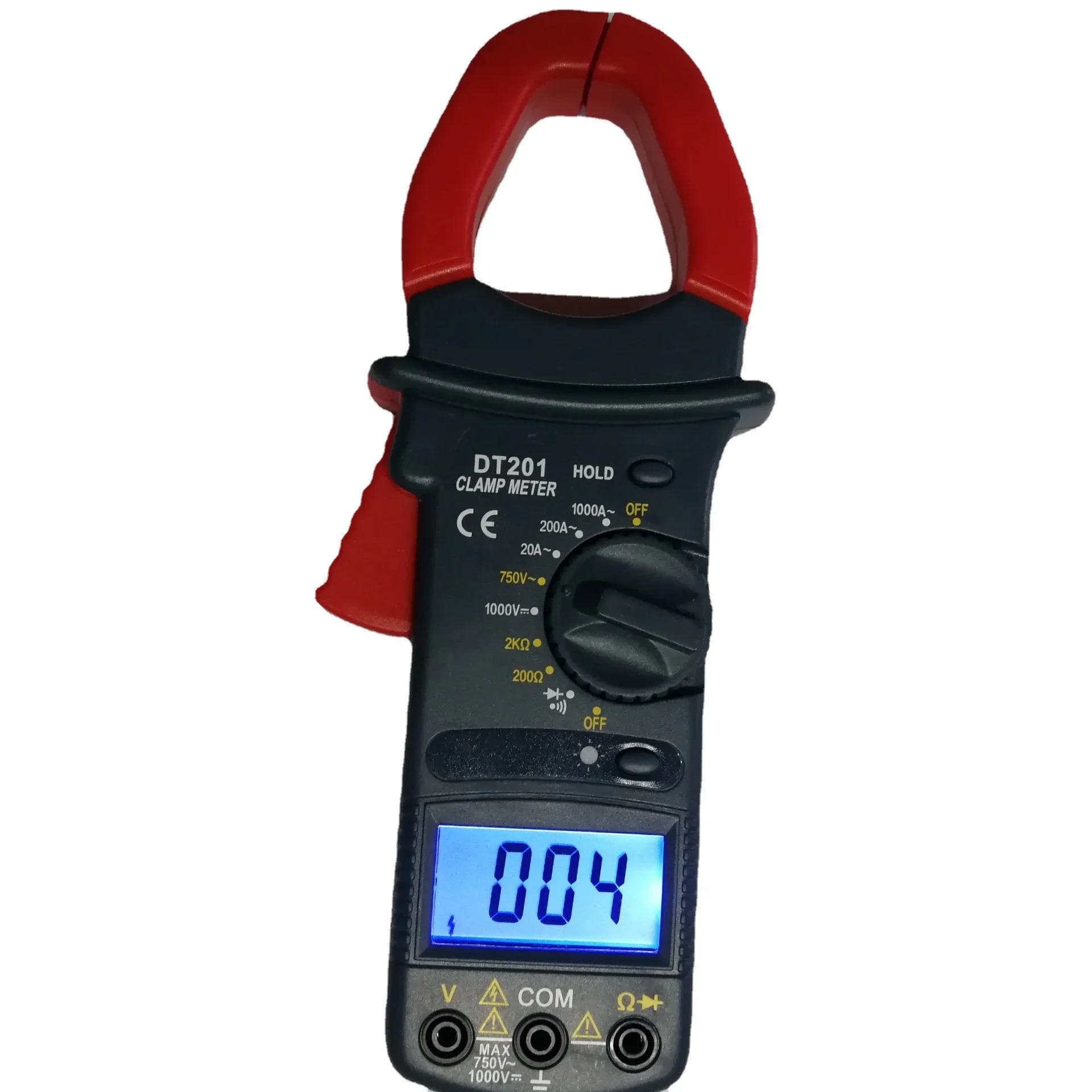 Clamp on ammeter DT201 Clamp on multimeter data holding large jaw 1000A convenient type