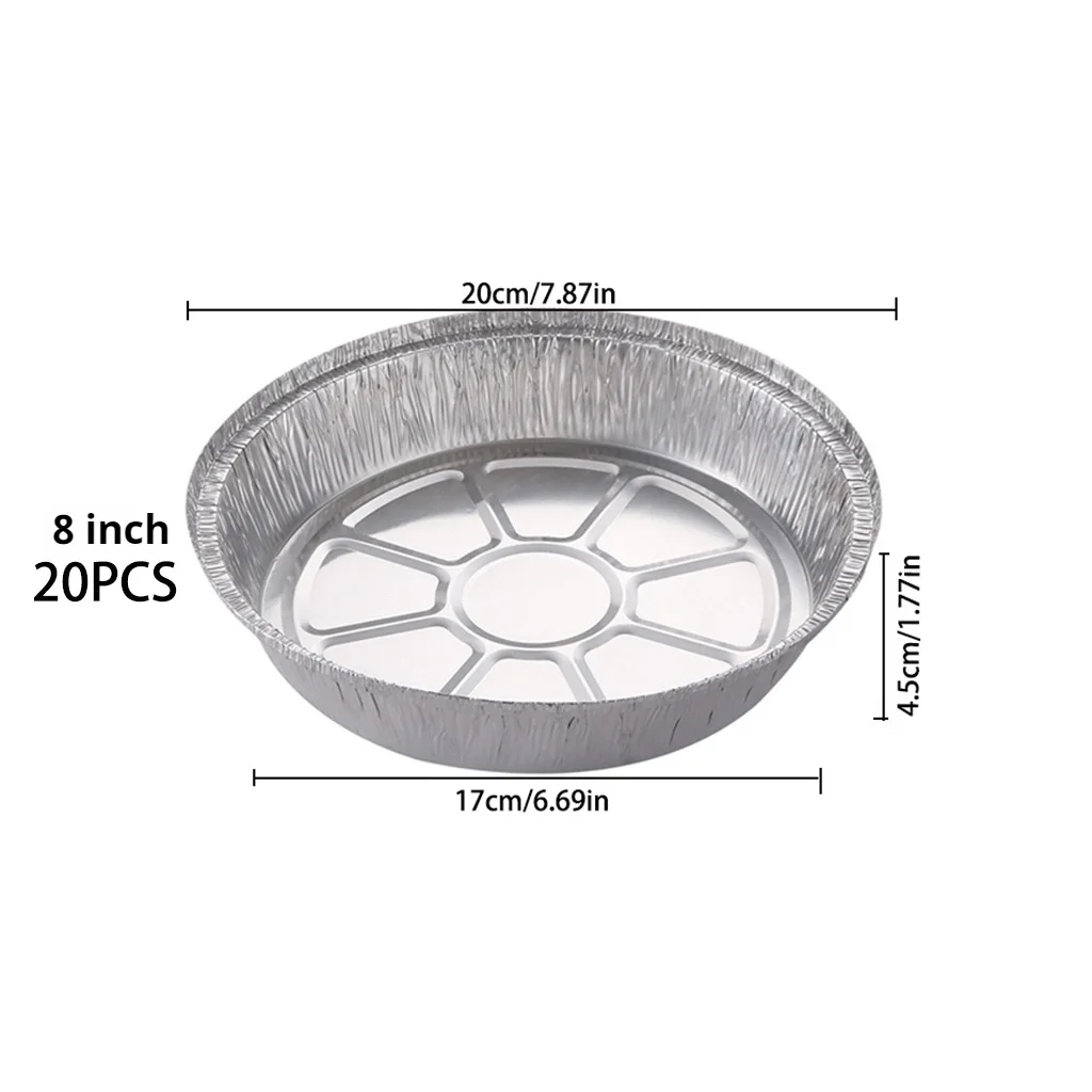 عبوة واحدة/ 20 قطعة من أوعية رقائق الألومنيوم للاستعمال مرة واحدة لمقالي الهواء - مثالية للشواء واستخدام المطبخ، للخبز والقلي والشوي