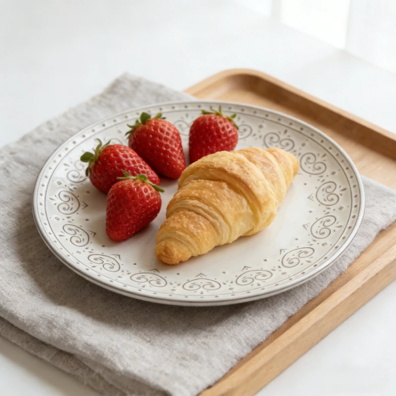 

Design Embossed Ceramic Plate Large Dinner Plate Exquisite Dessert Serving Plate Home Tableware Creative Food Dish for Daily Use