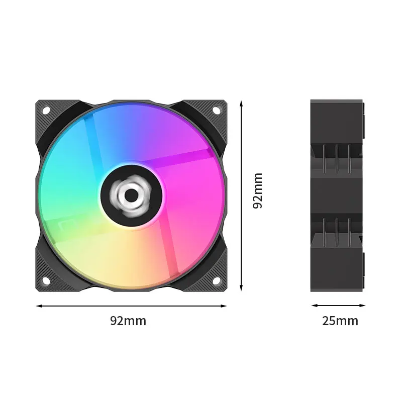 LDPCSJ 9CM case fan ARGB fan 5V3 pin synchronized air-cooled PWM temperature control positive blade reverse blade silent