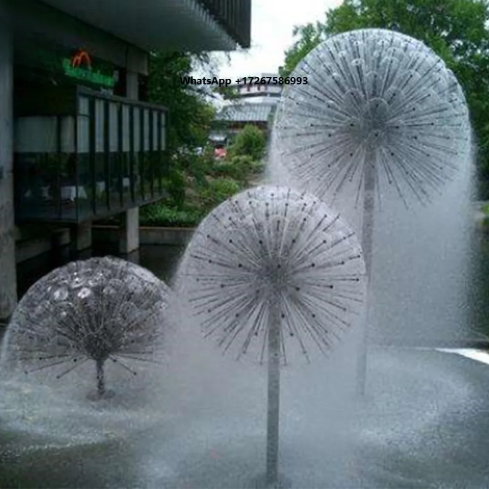 Hot Sale Shape Spray Outdoor Crystal Stainless Steel Column Water Feature Jet Cascade Dandelion Water Fountain for Sale