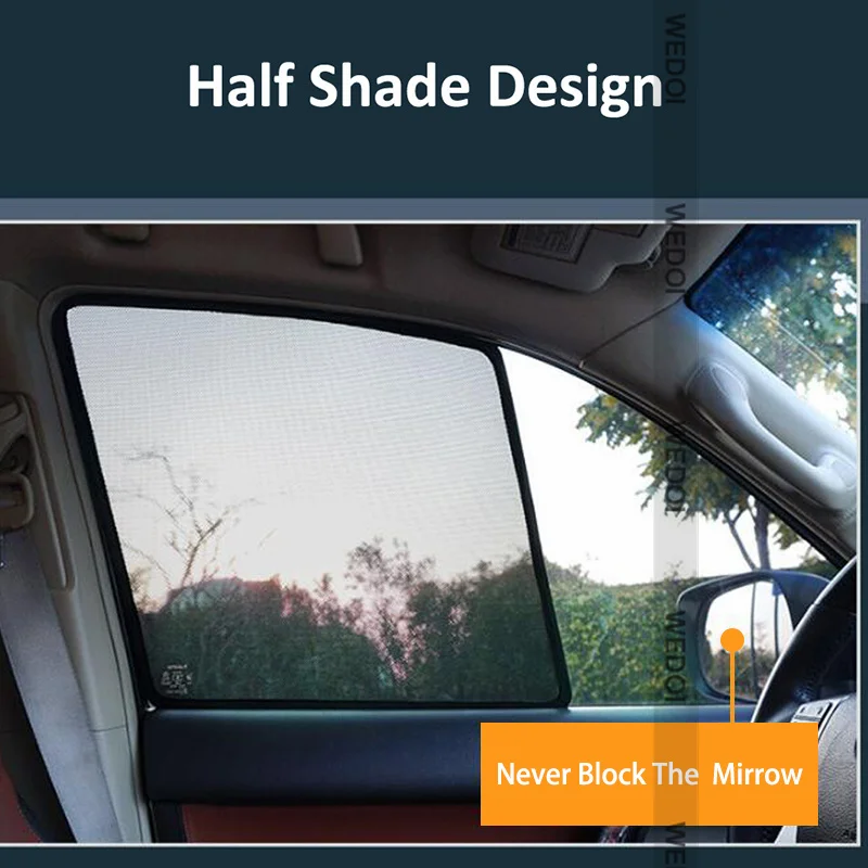 

Folded Car Sunshade Magnetic Front Rear Window UV Protection Curtain for BESTUNE B30 Car Perspective Mesh Accessories