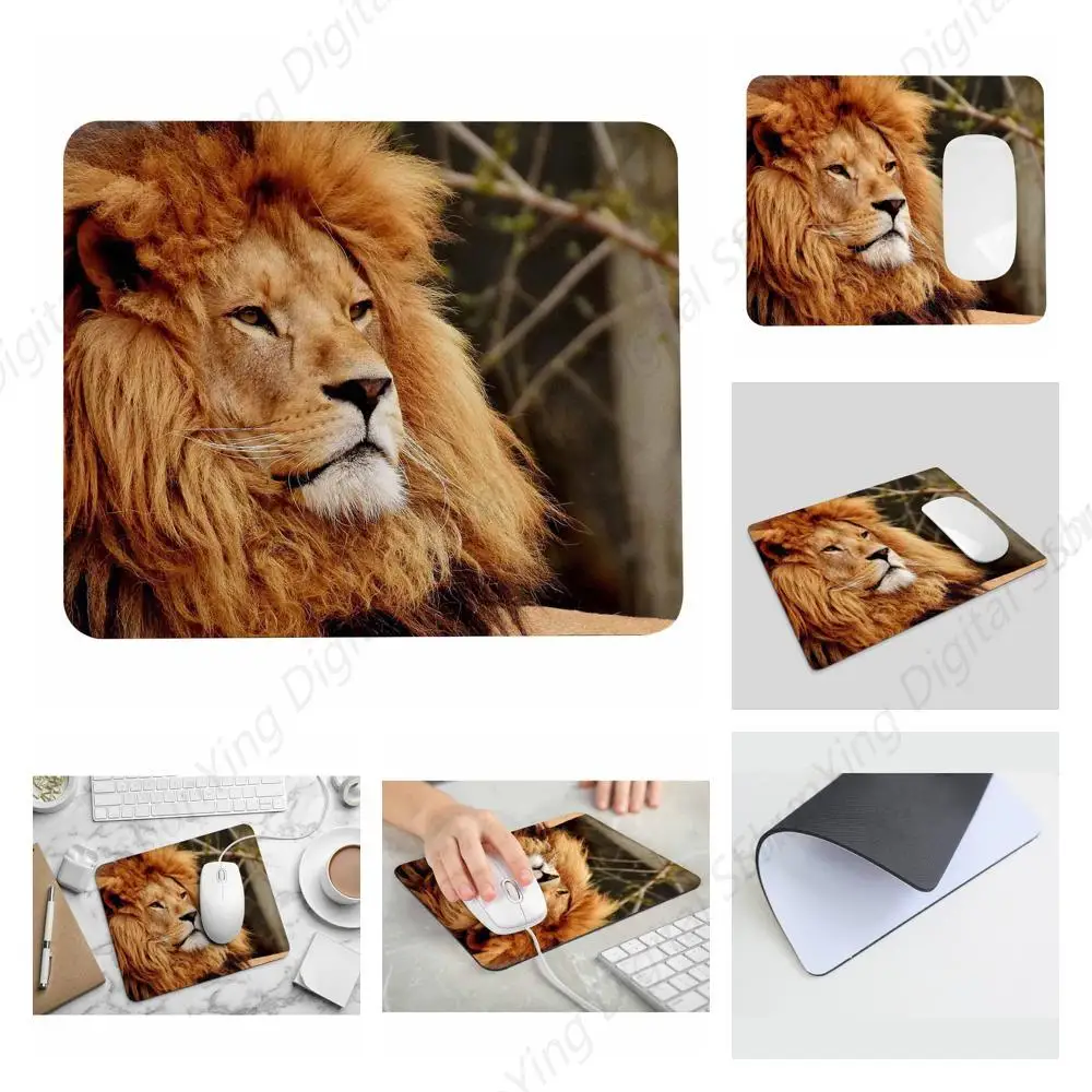 African Lion Anti Slip Rubber Mouse Pad Is Suitable For Computer Mouse Pads In Computers Laptops Games Offices And Homes