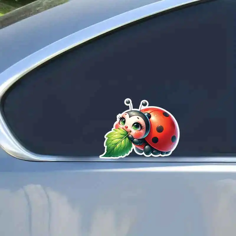 Ladybug Leaf Vinyl Decal Waterproof Car Sticker for Window Motorcycle Bumper Laptop - Durable Laptop Decoration HE162