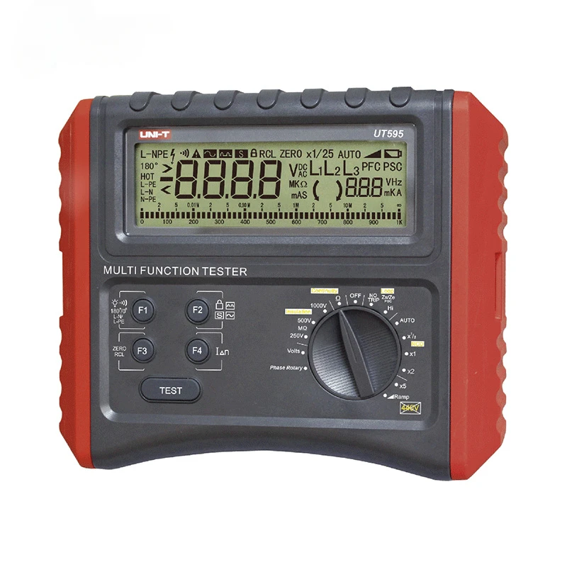 

UT595 Ramp Slope RCD Phase Consequence Loop/Line Impedance Insulation Resistance Earthing Continuity Comprehensive tester