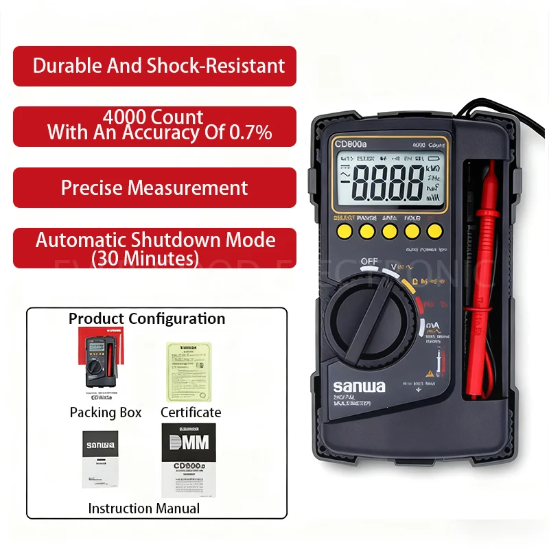 New Sanwa CD800a2 CD800a3 True RMS Digital Multimeter High Precision Ruggedized All-in-One AC/DC Voltage Measurement Handheld Me