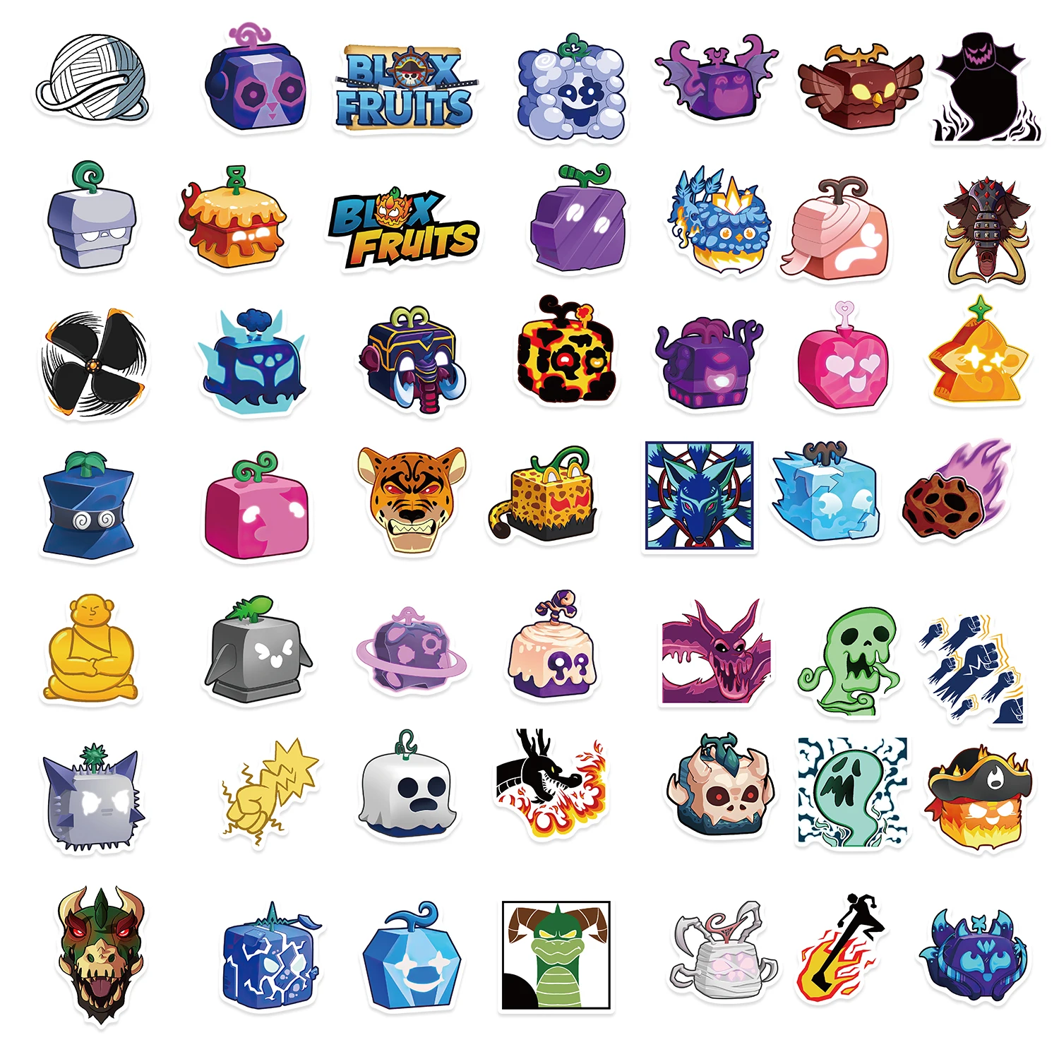 50PCS Blox ผลไม้สติกเกอร์ DIY ไดอารี่แล็ปท็อปสเก็ตบอร์ด Graffiti Decal สนุกสไตล์คลาสสิกของเล่น