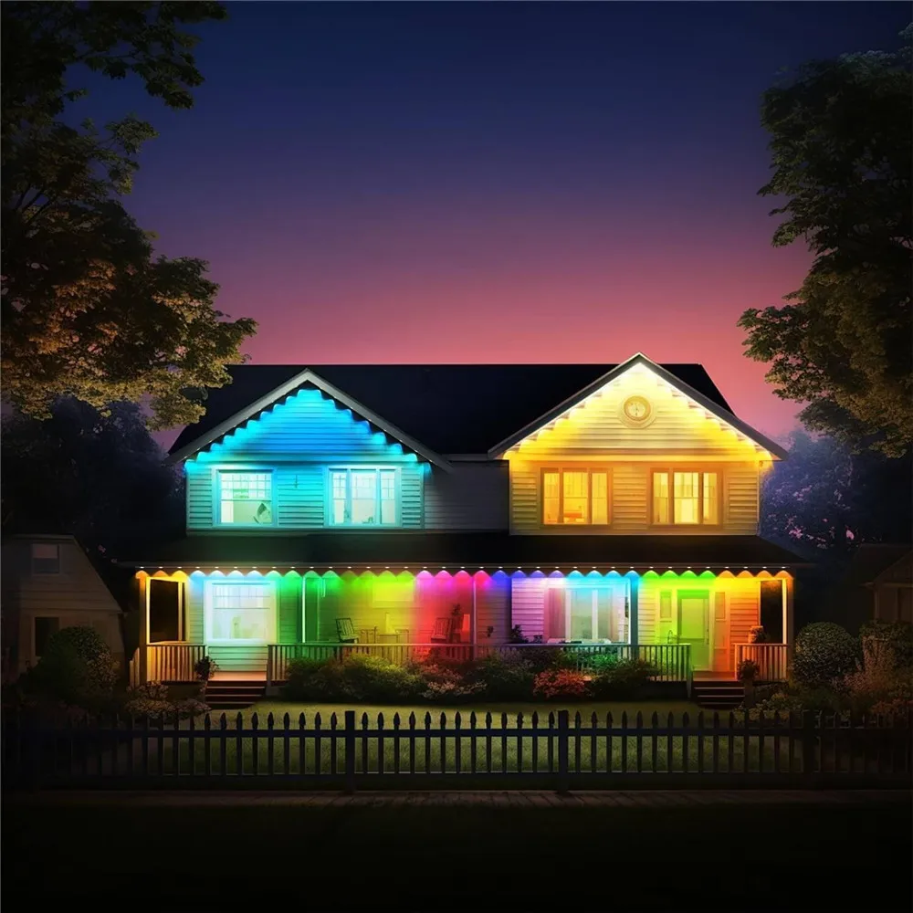 Permanent Outdoor Eaves String Lights, Smart RGB App Control Outdoor Lights for Party, Holiday, Birthday, Gift, Graduation