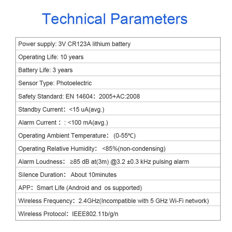 新しい Tuya Zigbee 煙警報器火災煙探知機ホームセンサー火災警報器熱探知機 10 年寿命