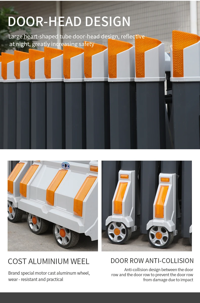 

QiGong Auto Sliding Harmonica Gate With Remote Control Modern Retractable Aluminium Design For Industrial & School Applications