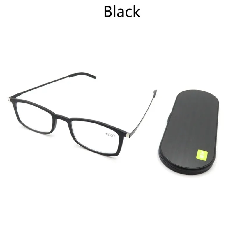 Anti Blau Licht Lesebrille Tragbare Platz Presbyopie Brillen Mit Fall Dünne Brillen Gläser Männer – Detail 3