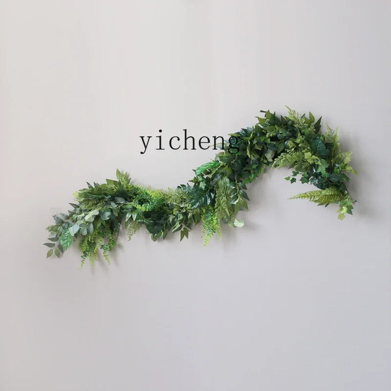 

r5.20 plant rattan simulation rattan ceiling decoration pipe winding blocking green plant pendant
