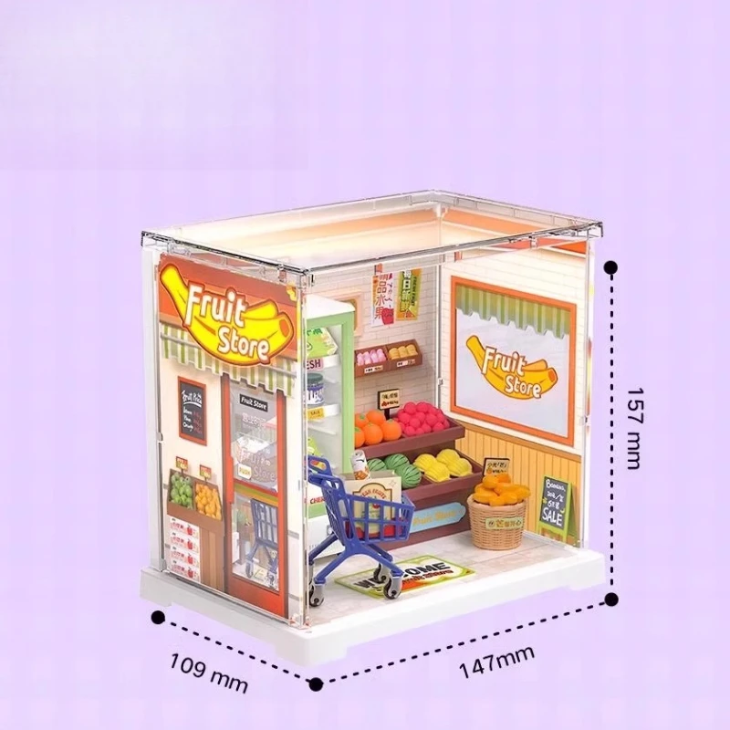Super World Shop Mini Bäckerei Puppenhaus Mini Kit Diy Cottage Bausteine Spielzeug zusammenbauen Miniatur Kindergeschenke Anime