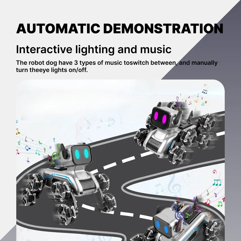 Remote Control Robot Dog | Gesture Sensing,Stunt Rc Cars, Interactive Pocket Emo Robot,Cool Lighting & Music - Image 5