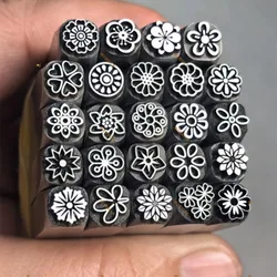 5mm Flower Pattern Metal Stamping Tool Jewelry Punching Silver Leather Ring Craft DIY Marking Steel Puncher Beating Punch