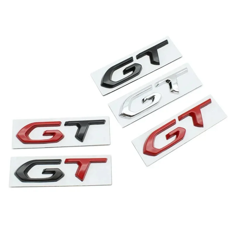 1 قطعة معدن GT التصميم شعار سيارة جذع شارة شعار ملصق السيارات الجسم ملصق مائي لكيا بيجو فولكس فاجن فورد ملصق اكسسوارات