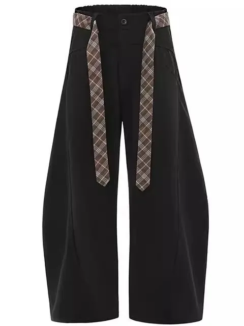 

American Sle Casual Pants Men Women Loose Wide Leg Trousers Knife Waist Tie Casual Pants for Youth Summer Cool Sle