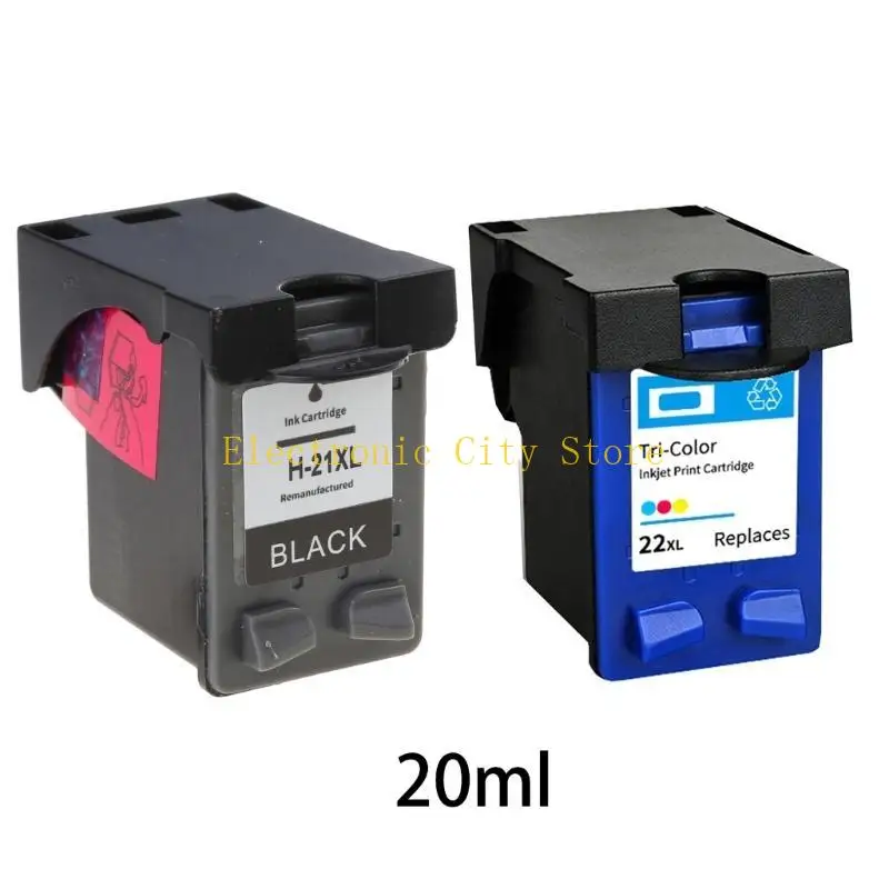 21 22 21xl 22xl أسود ، خراطيش حبر ثلاثي الألوان يعمل مع Deskjet F2180 F2280 F4180 F2200 F380 380 Printer Hu8d