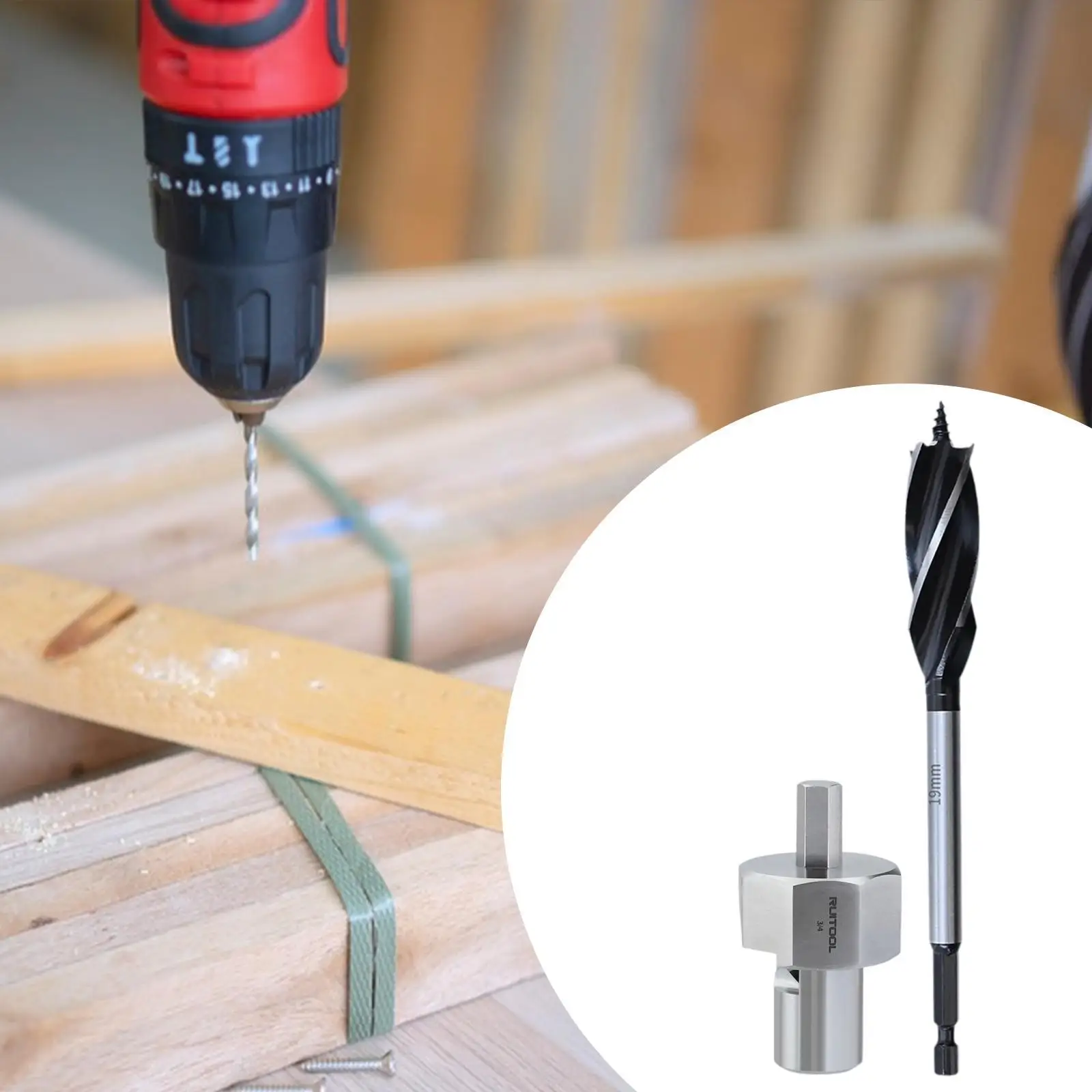 

3/4" Bench Dog Hole Chamfer Reamer and Drill Bit Polished Woodworking Tool