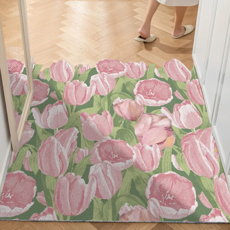 

Custom Tulip Doormat - Flowers Non-Slip Rug, Wear-Resistant Entrance Mat for Outdoor/Indoor, Personalized Floor Cleaning Mat