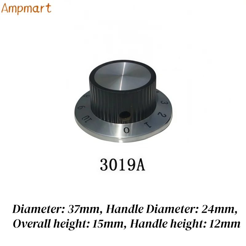 Ampmart Bakelit-Knöpfe 23,5x14, 29x18, 37x15 mm für Audio-Potentiometer, Schalter und Effektpedale; Knopfloch: 6,0 mm – Detail 6