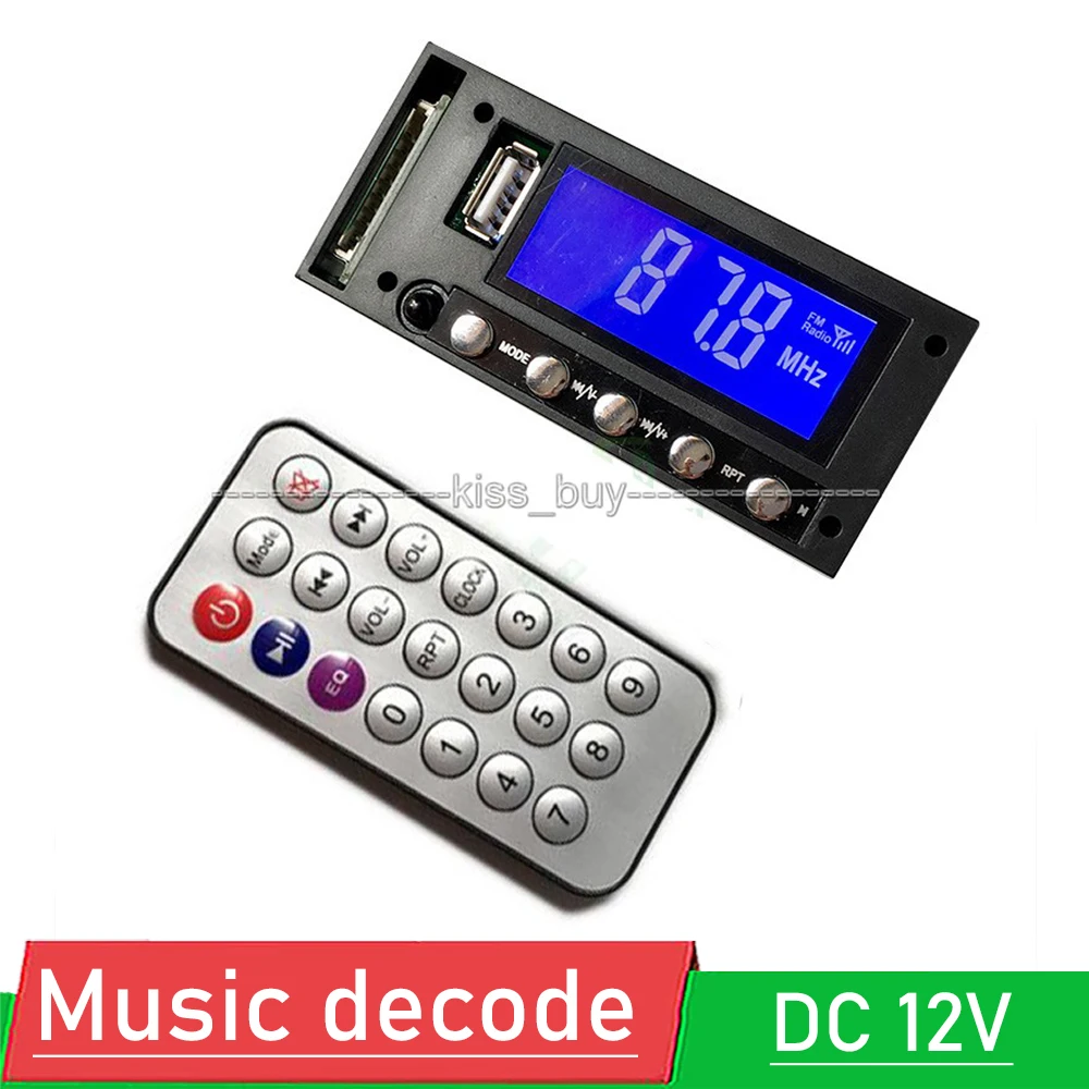 digital LED Bluetooth MP3 Music Player decoder board SD USB FM Radio Stereo Sound for dc 12v Car  power Amplifier