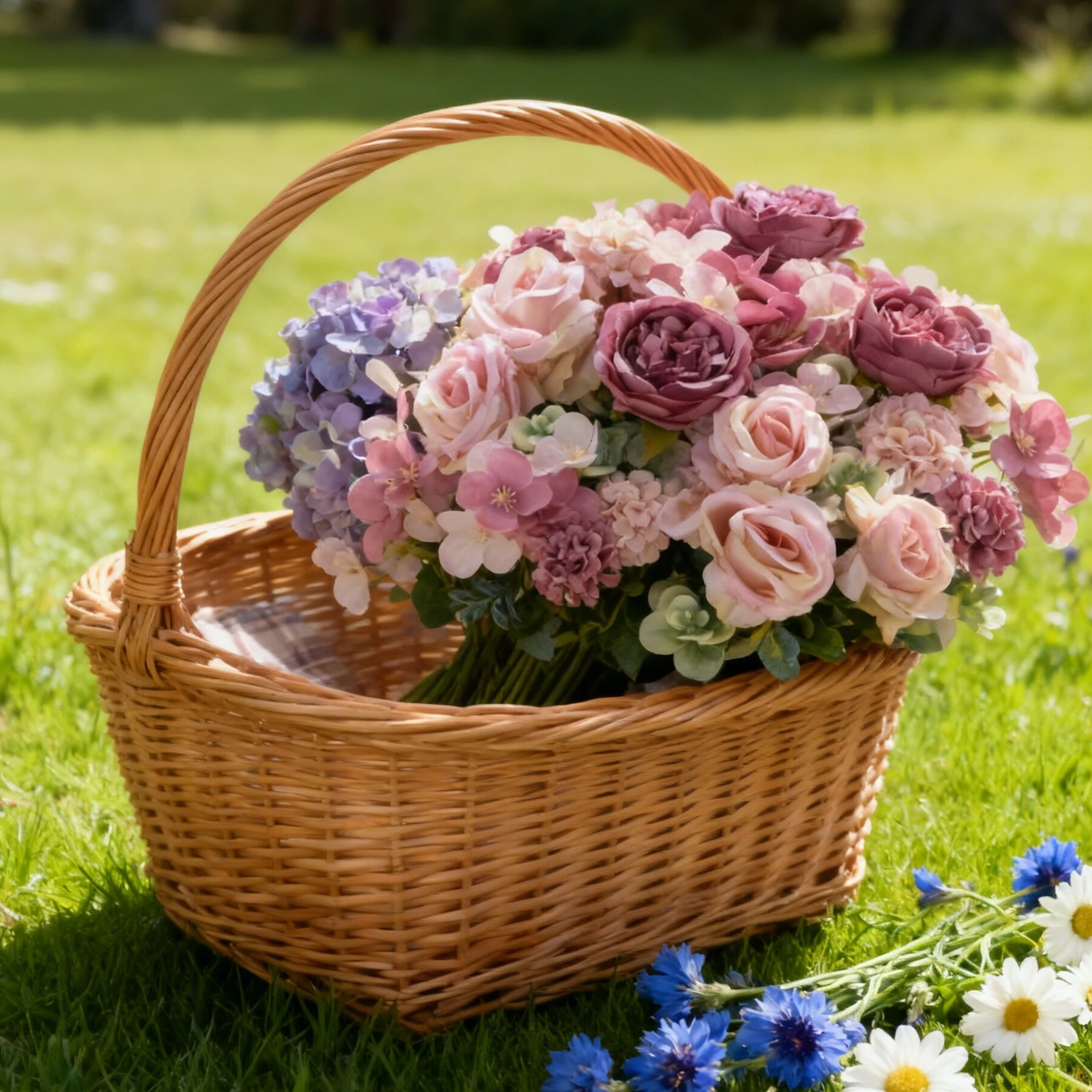 Artificial Flowers Silk Rose Peony Hydrangea Valentine's Wreath Decora Wedding Wreath Home Room Table DIY Gift Craft Accessories image 6