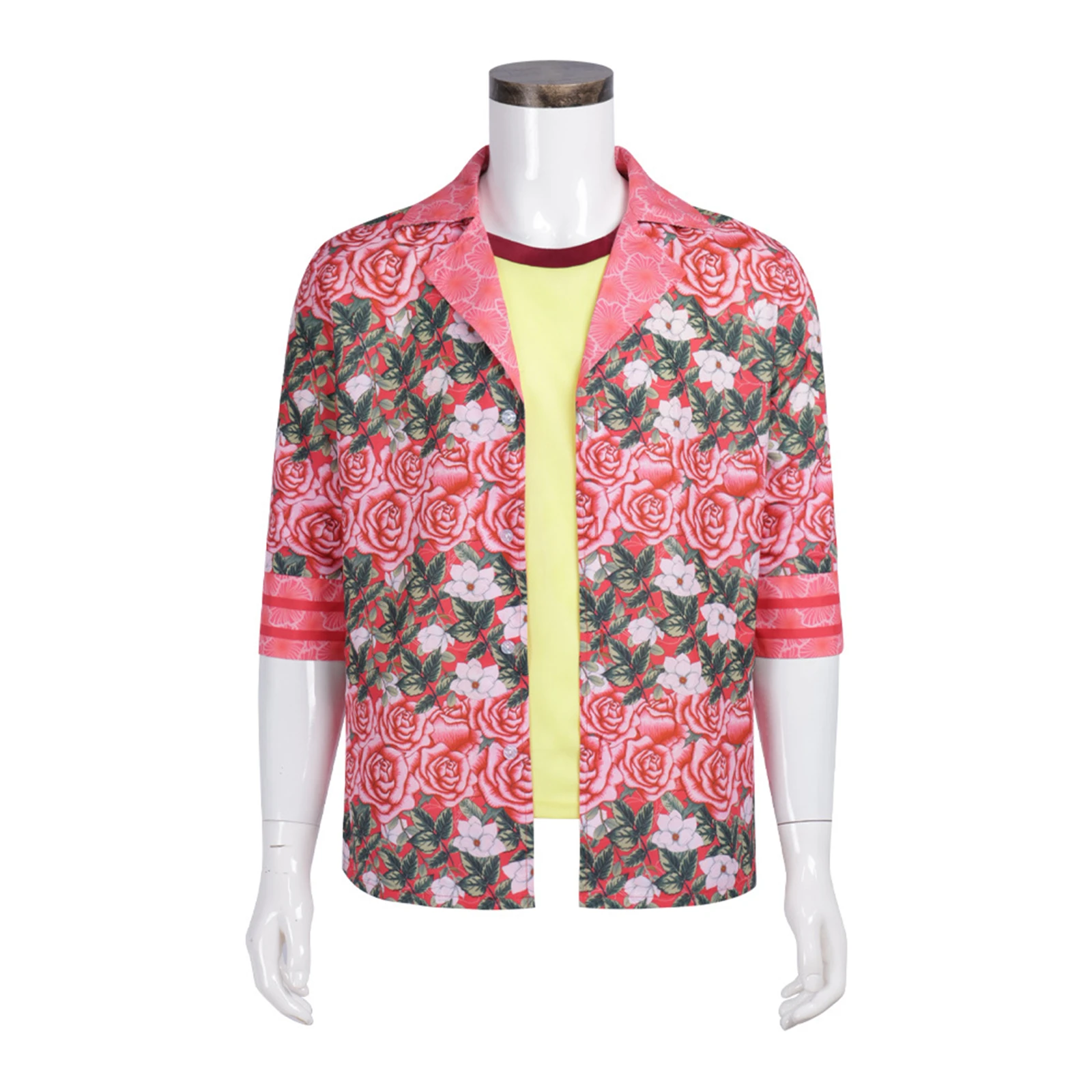 

Костюм для косплея Daisuke the Intern, унисекс, рубашка с цветочным принтом для взрослых, желтый топ, футболка, комплект, карнавальный наряд на Хэллоуин