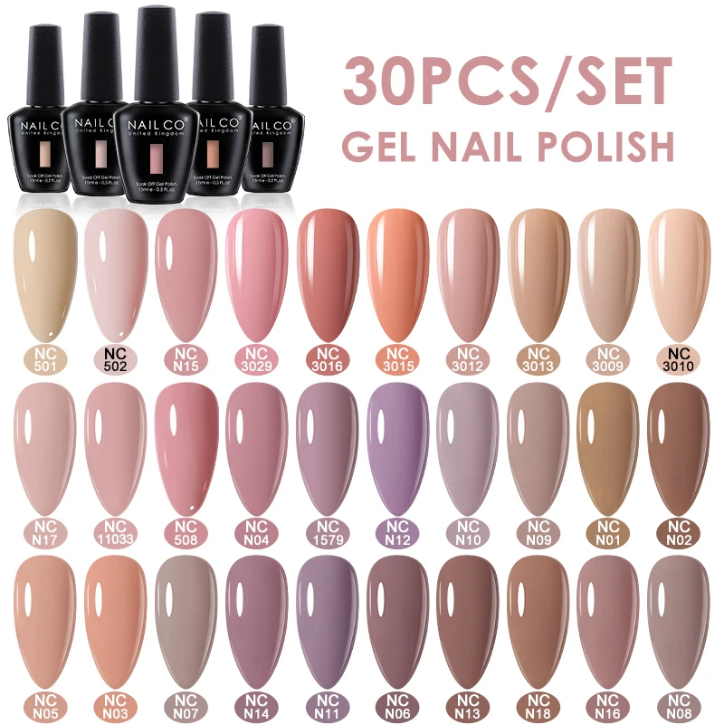

NAILCO 30 шт. лак гибридный гель-набор полуперманентный гель-лак для ногтей летний неоновый цвет базовое покрытие Soak Off УФ-светодиодный набор гелей для ногтей