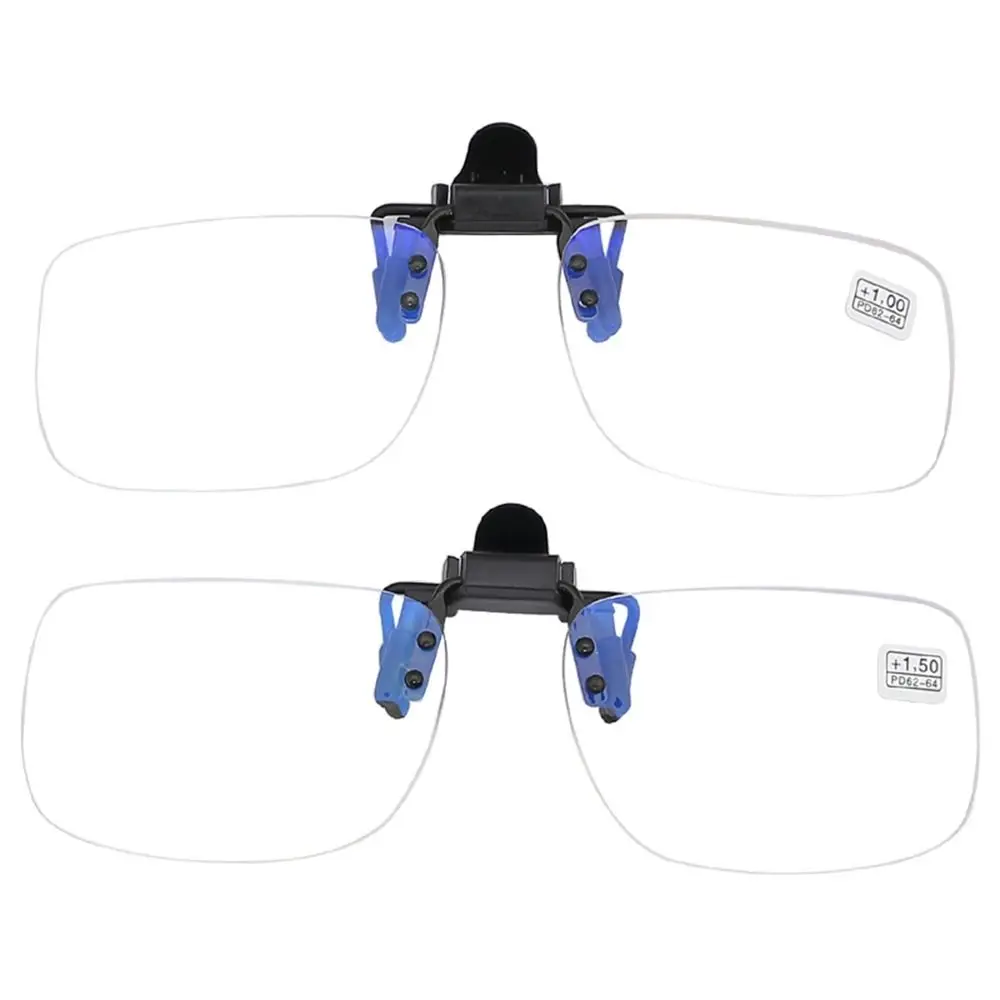 Ultra-light Clip Presbyopic Glasses Flip Up Down with Clip Reading Glasses Rimless Optical Lenses Magnifying Glasses