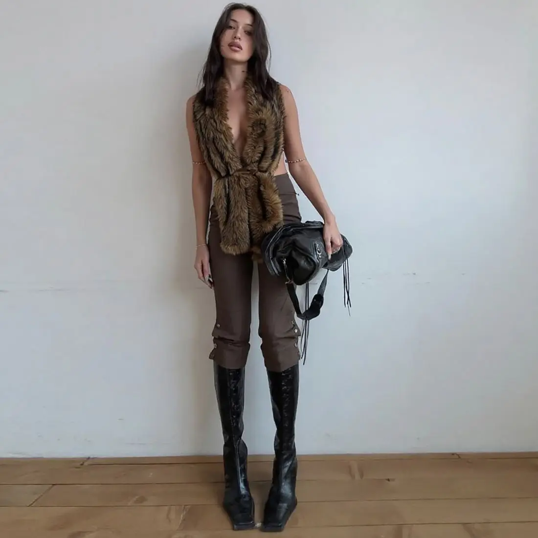 

Жилеты Жилеты Тонкий женский жилет Оранжевый зимний на флисовой подкладке Обычный динамический функциональный Всепогодный непромокаемый моющийся на открытом воздухе