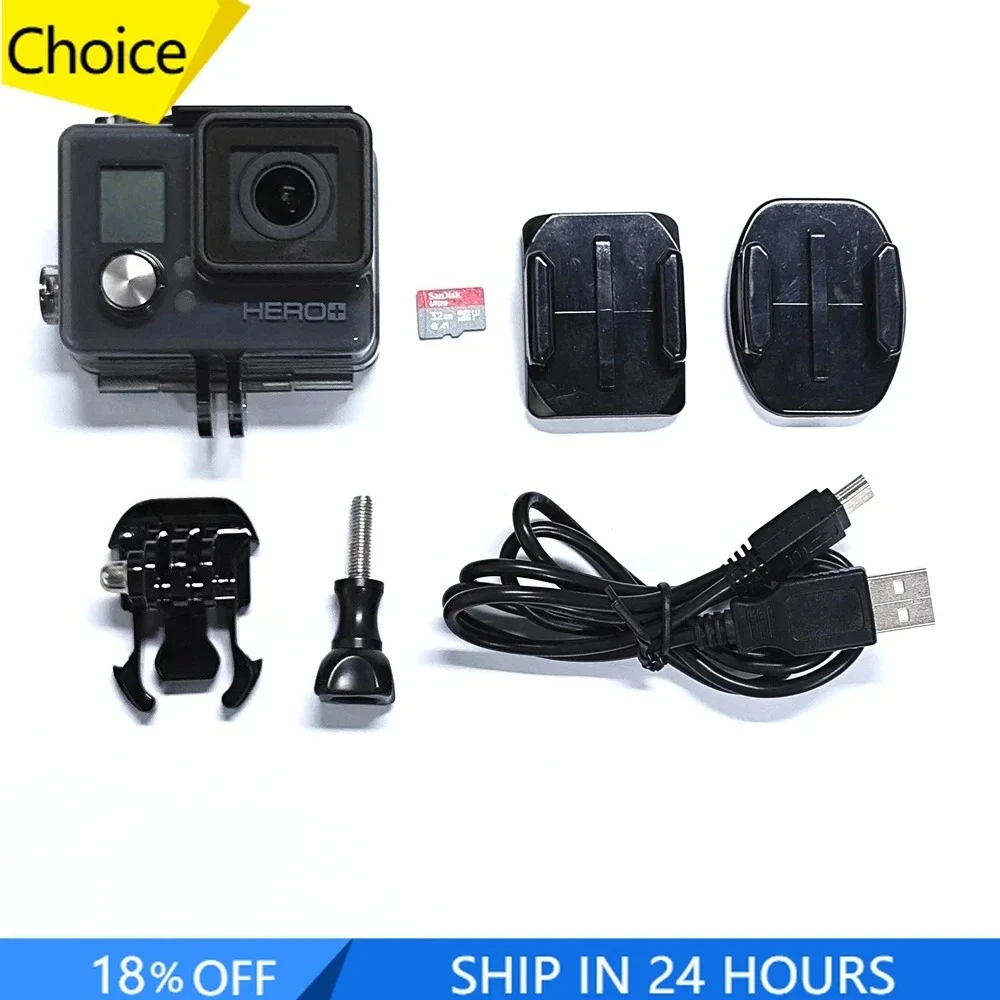 

Экшн-камера для GoPro Hero+/ Hero с клейким винтом кабеля для зарядки данных + карта памяти SD 32 г