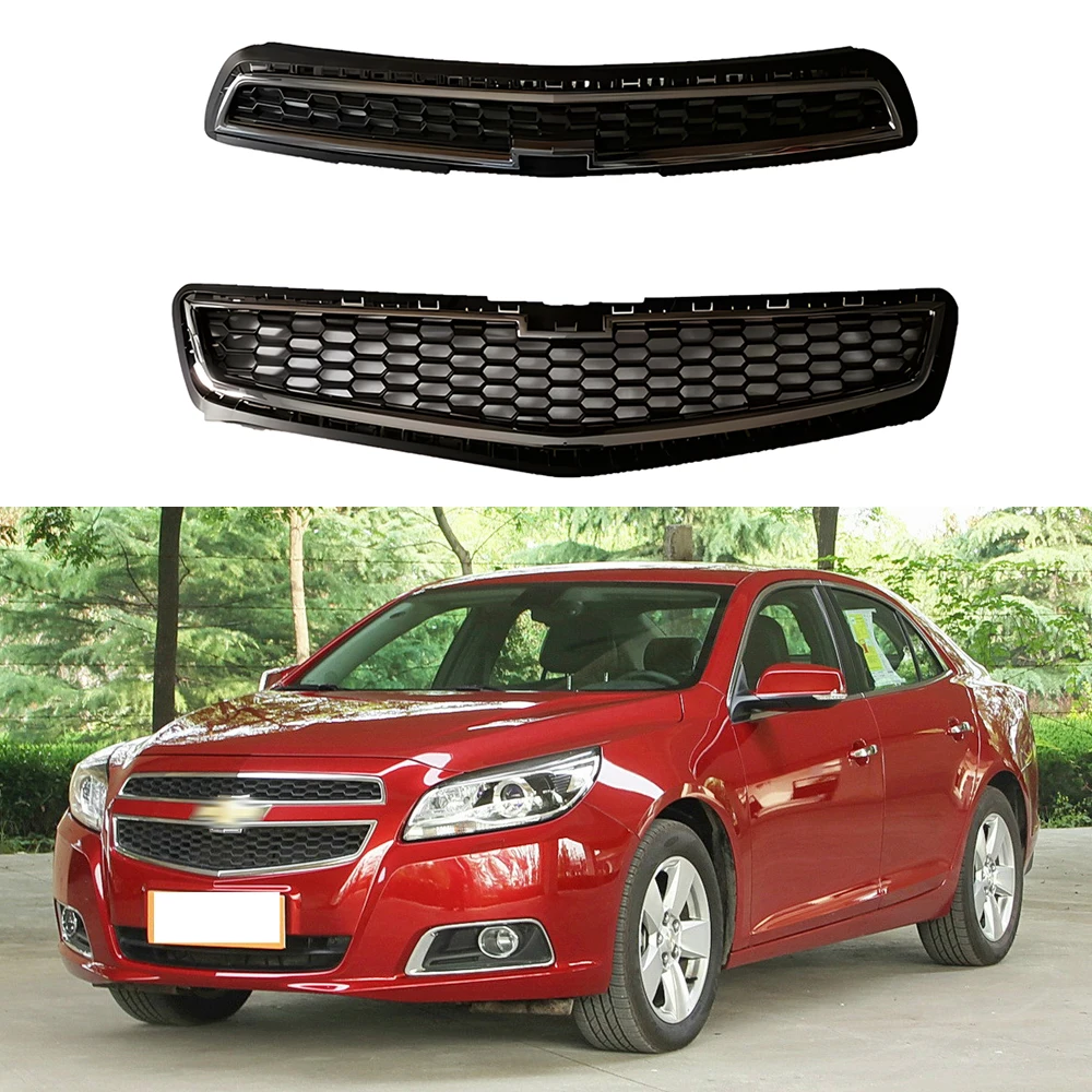 

For Chevrolet Malibu 2012-2015 Car Front Grille Upper Racing Facelift Mesh Bumper Mask ABS Grills Grid Shell Trim