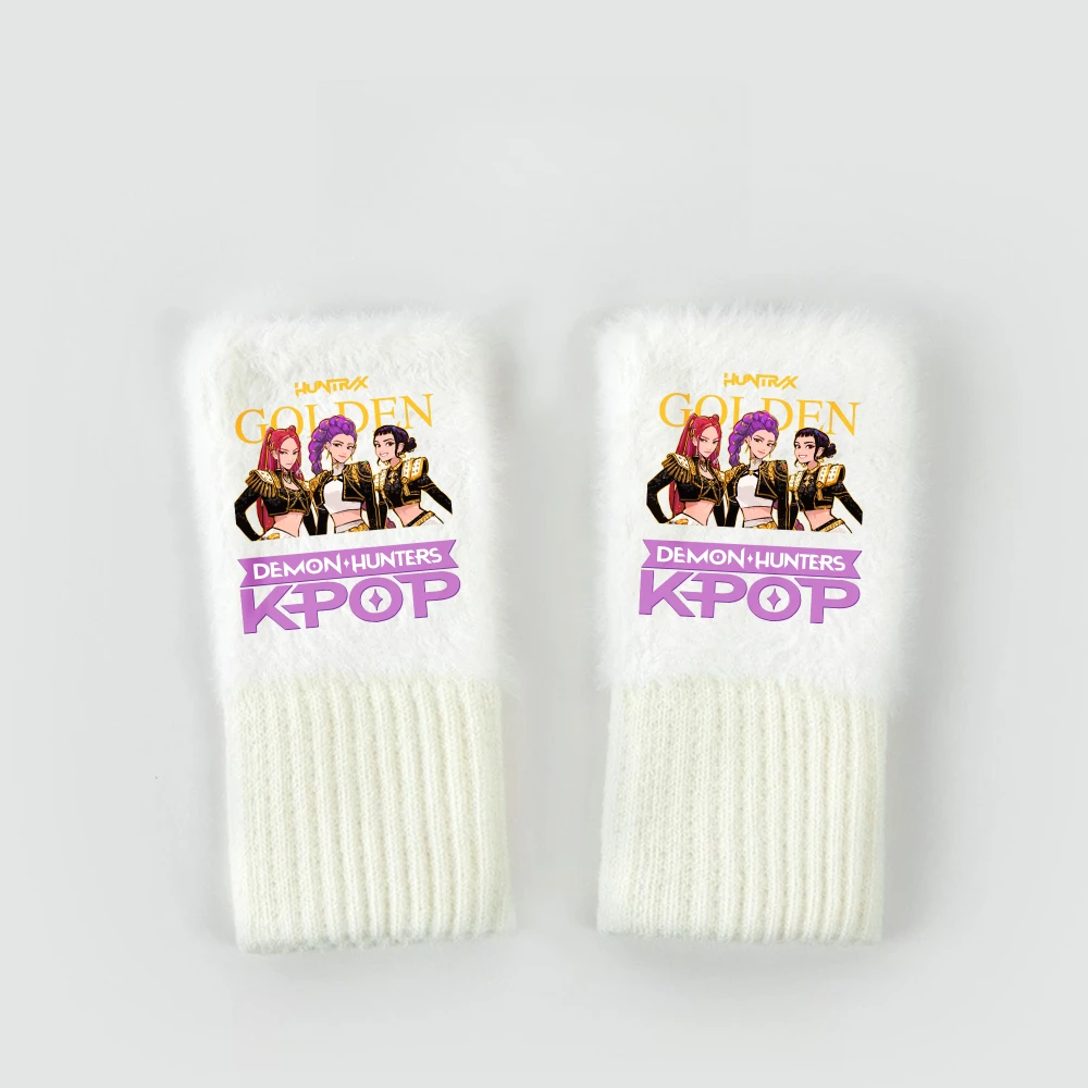 K-pop Demon Hunters Vingerloze handschoenen - Mode Winter Warm Gebreid Leuk cadeau voor meisjes Kerst Creatieve decoratieve cadeautjes