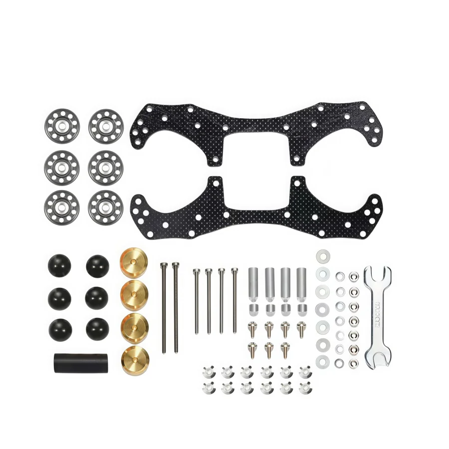 1SET VZ Chassis Front/Rear Bumpers + Lock Nuts, Part Number 15526，For RC MINI 4WD For Tamiya Car Crawlers Carbon Fiber view 6