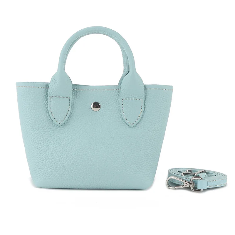 

YIFAN Real Cowhide Leather Handbag Small Women, High-end Soft Leather Bucket Bag, Cowhide Portable Gift Bag