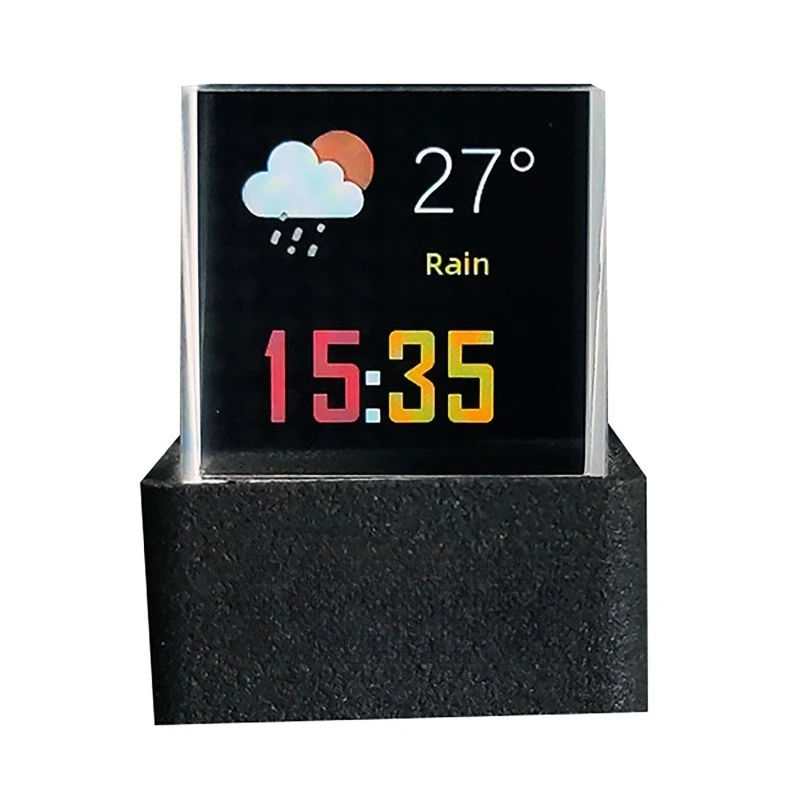 

Trendy mini transparent WiFi weather clock creative gift desktop ornament display