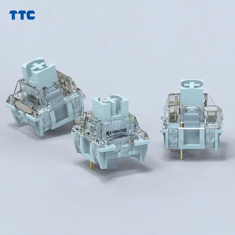 

TTC Bluish White Switch, Factory Pre-lubed Dust-Proof Stable Clear Tactile Mechanical Keyboard Switch
