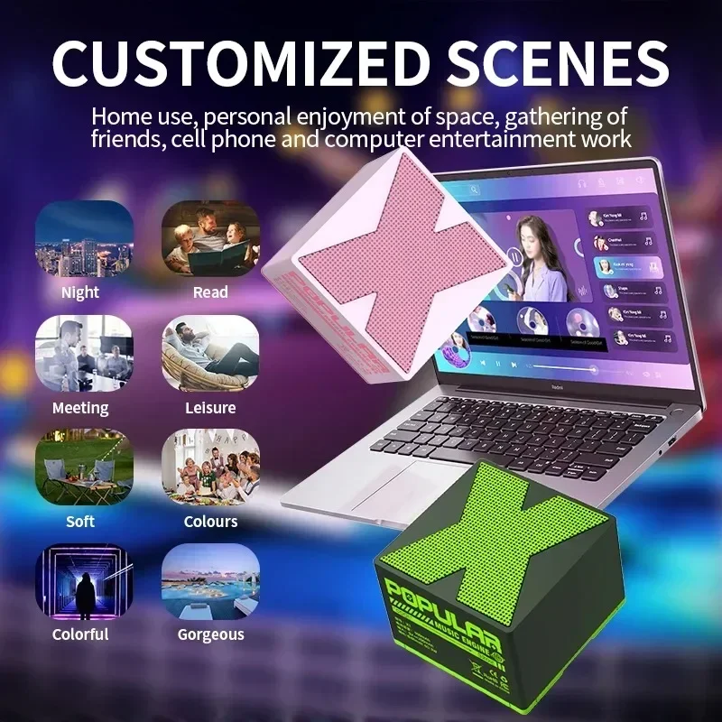 미니 블루투스 스피커 무선 라우드 스피커 크랙 LED SD 카드 USB 서브 우퍼 PC 휴대 전화 용 휴대용 MP3 음악 사운드 컬럼