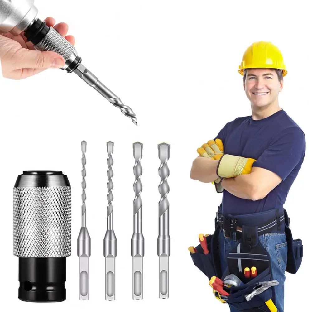Heavy Duty Drill Bits Electric Hammer Adapter Impact Drill Bit Set Heavy Duty Alloy Steel Quick-release Converter Rotary Hammer