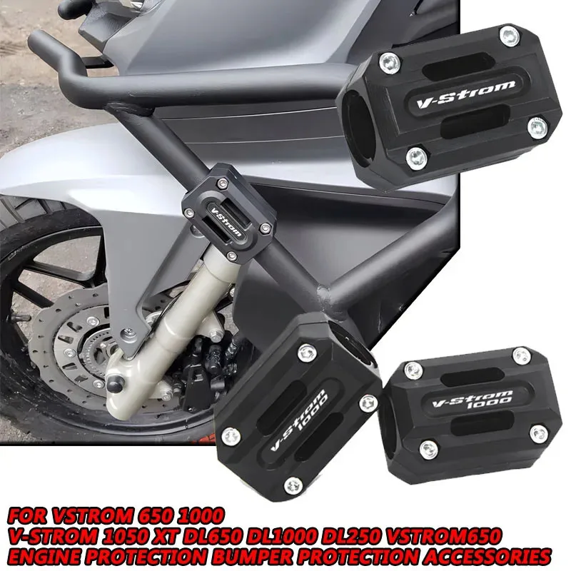

For Vstrom 650 1000 v-strom 1050 xt DL650 DL1000 dl250 vstrom650 Crash Bars Engine Bumper Protective Block 22MM 25MM 28MM