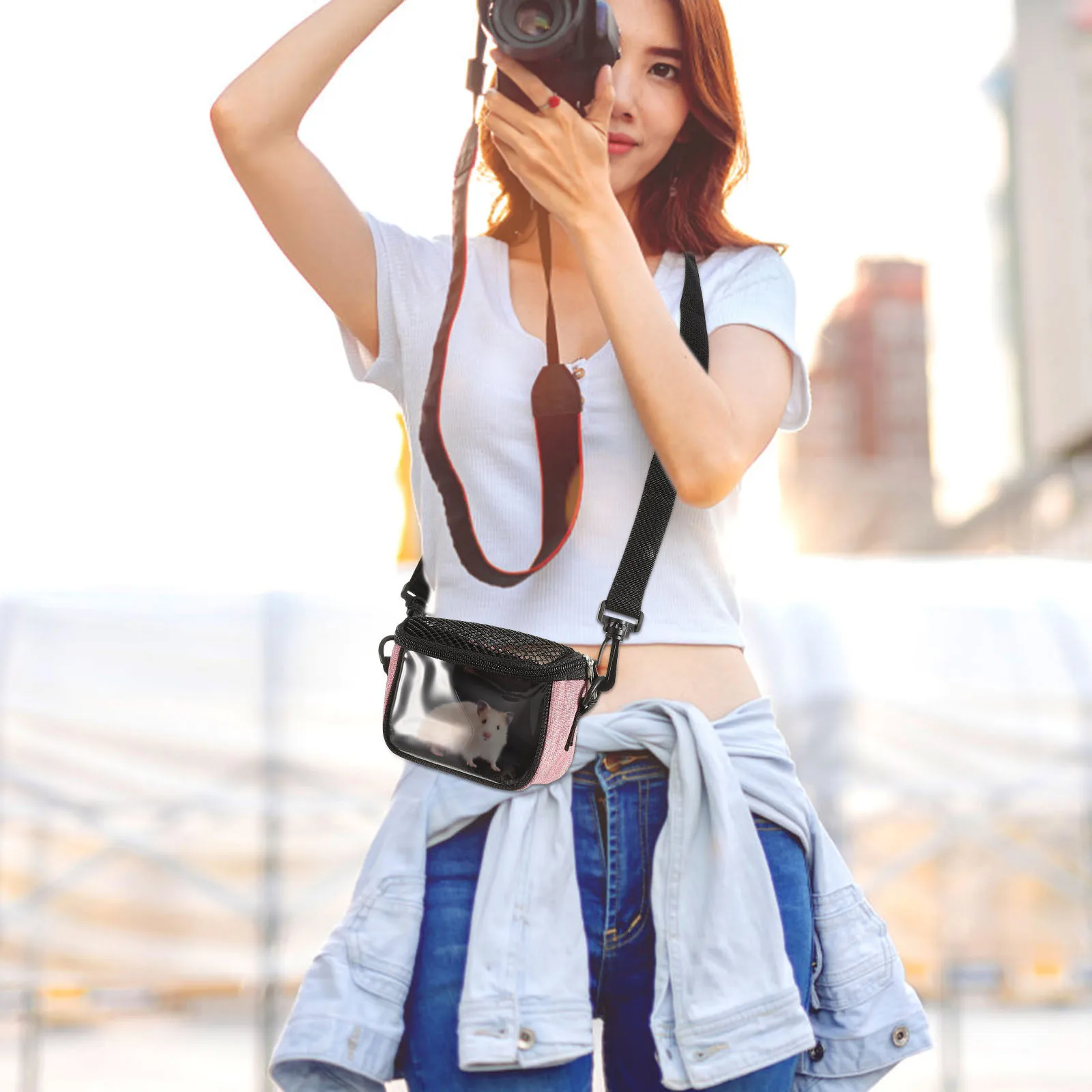 

1pc Small Animal Carrier Bag Portable Hamster Outgoing Sling For Hedgehog Chinchilla Rat Travel Outdoor Pet Pouch Lightweight