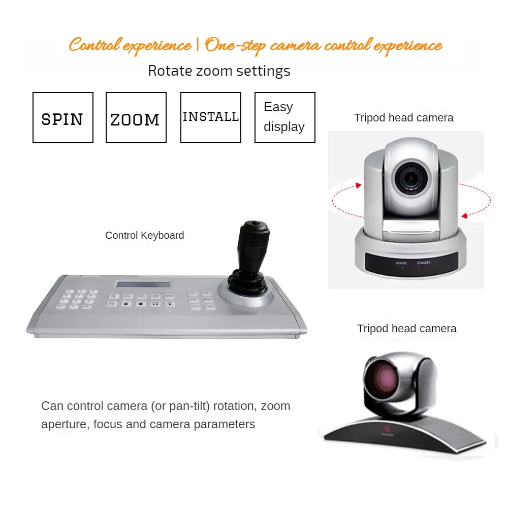 Kamera 3D PTZ Joystick Pengendali IP Kamera Operasi Keyboard IP Remote Control Keyboard