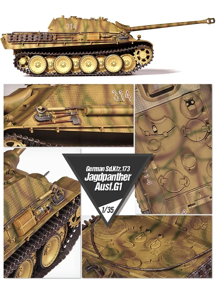 アカデミーアセンブリタンクモデルキット、13539 sd.kfz 173、jagdpanther g1,1:35