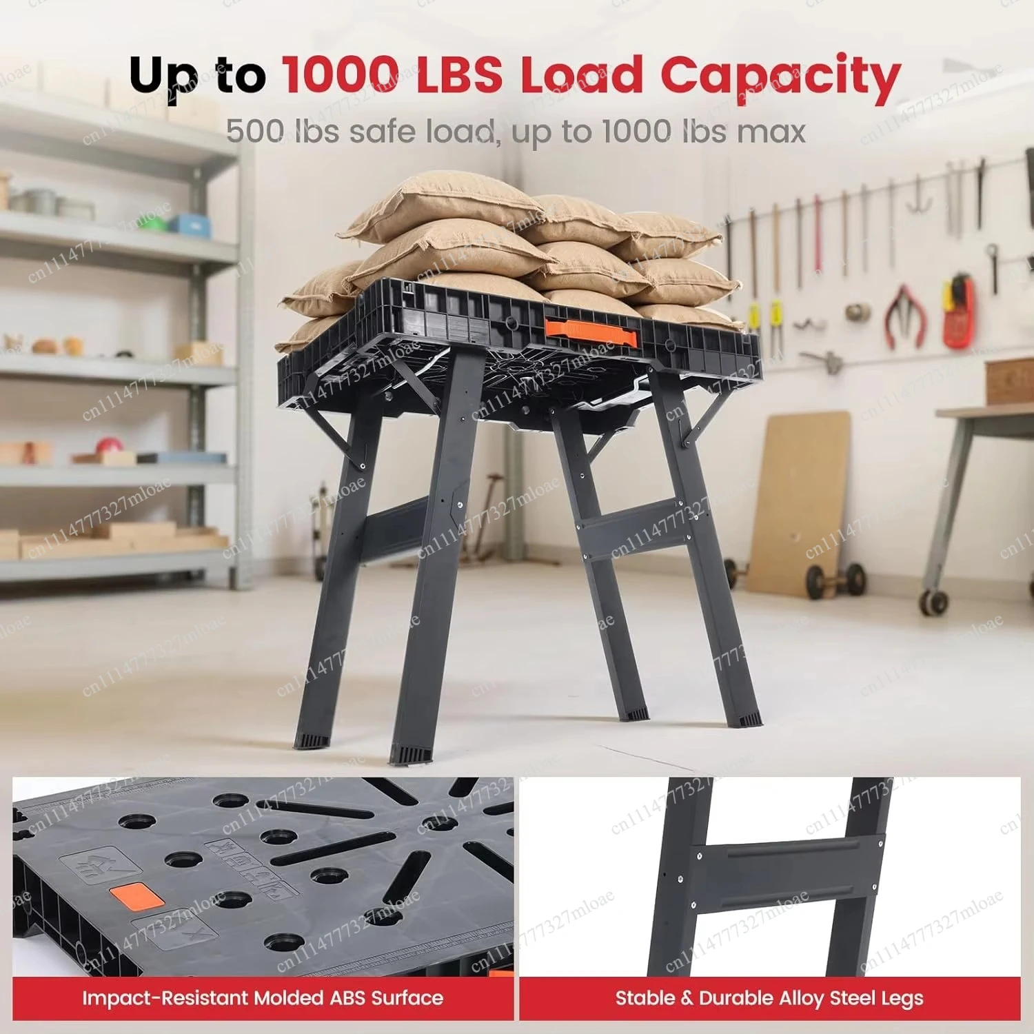 クランプと収納付き折りたたみテーブル - 高耐久ポータブル木 - Woodworking Workshop Design のレビューと価格