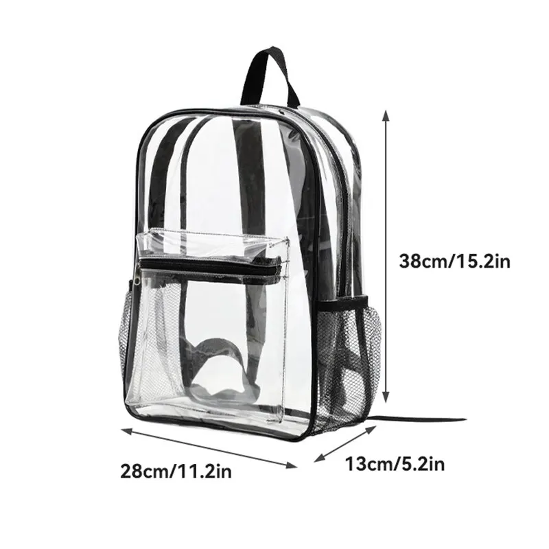 Explosive Transparent Pvc Outdoor Sports Fitness Transparent Waterproof Travel Transparent Visible Backpack